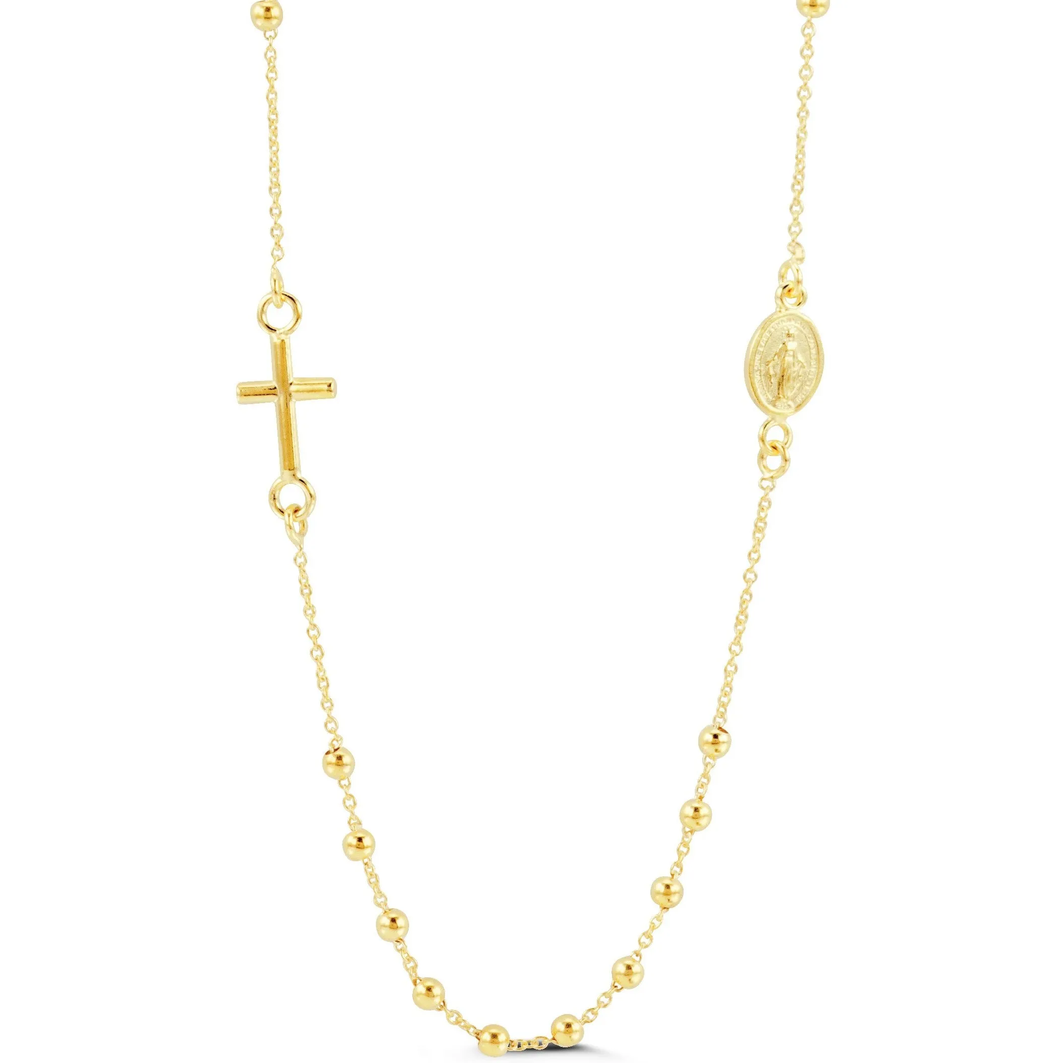 14k Gold Sideways Rosary Necklace