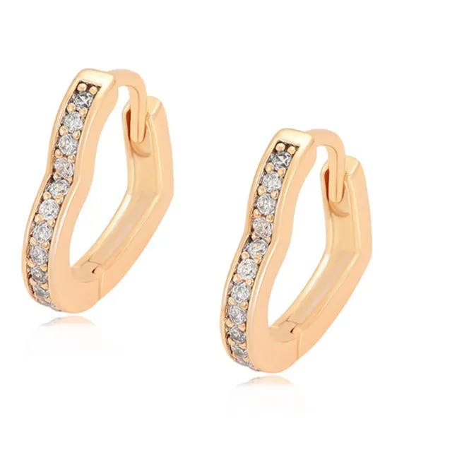 18K Gold Plated Heart Hoop Earrings