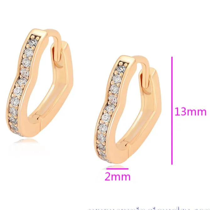 18K Gold Plated Heart Hoop Earrings