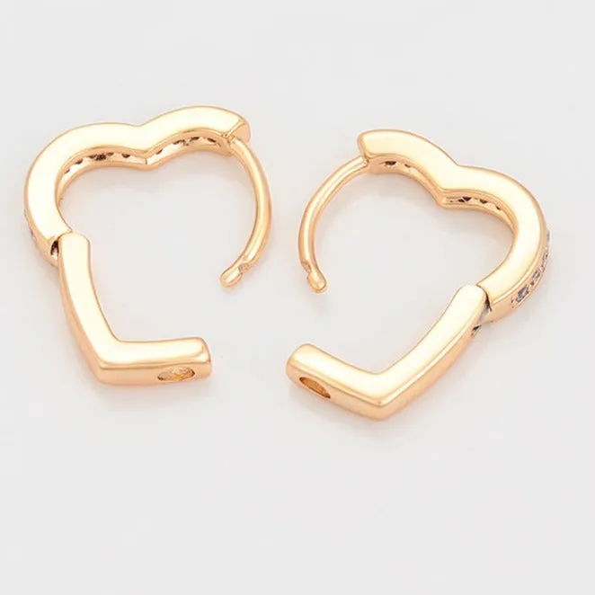 18K Gold Plated Heart Hoop Earrings