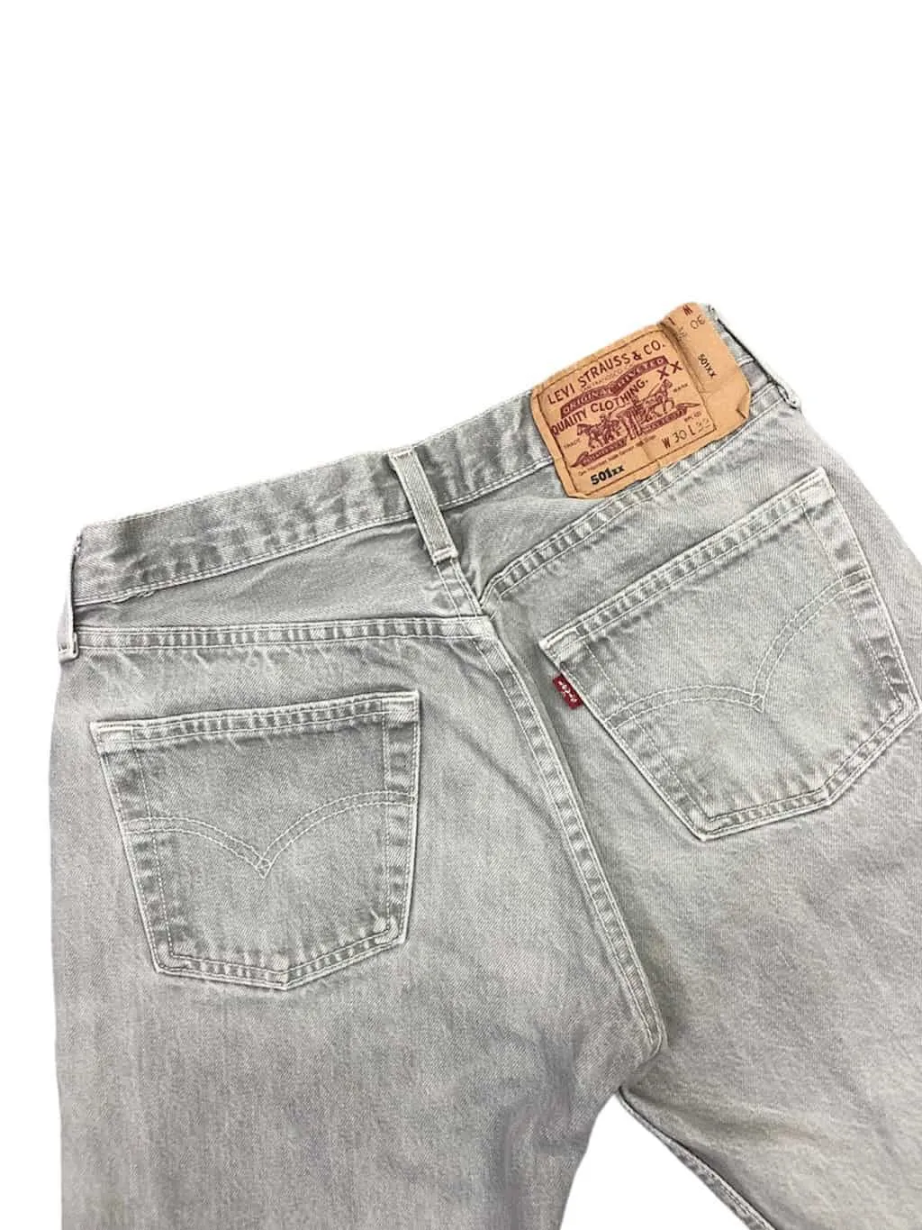 1990s vintage rare Levis 501xx jeans in light grey denim – W28 x L30