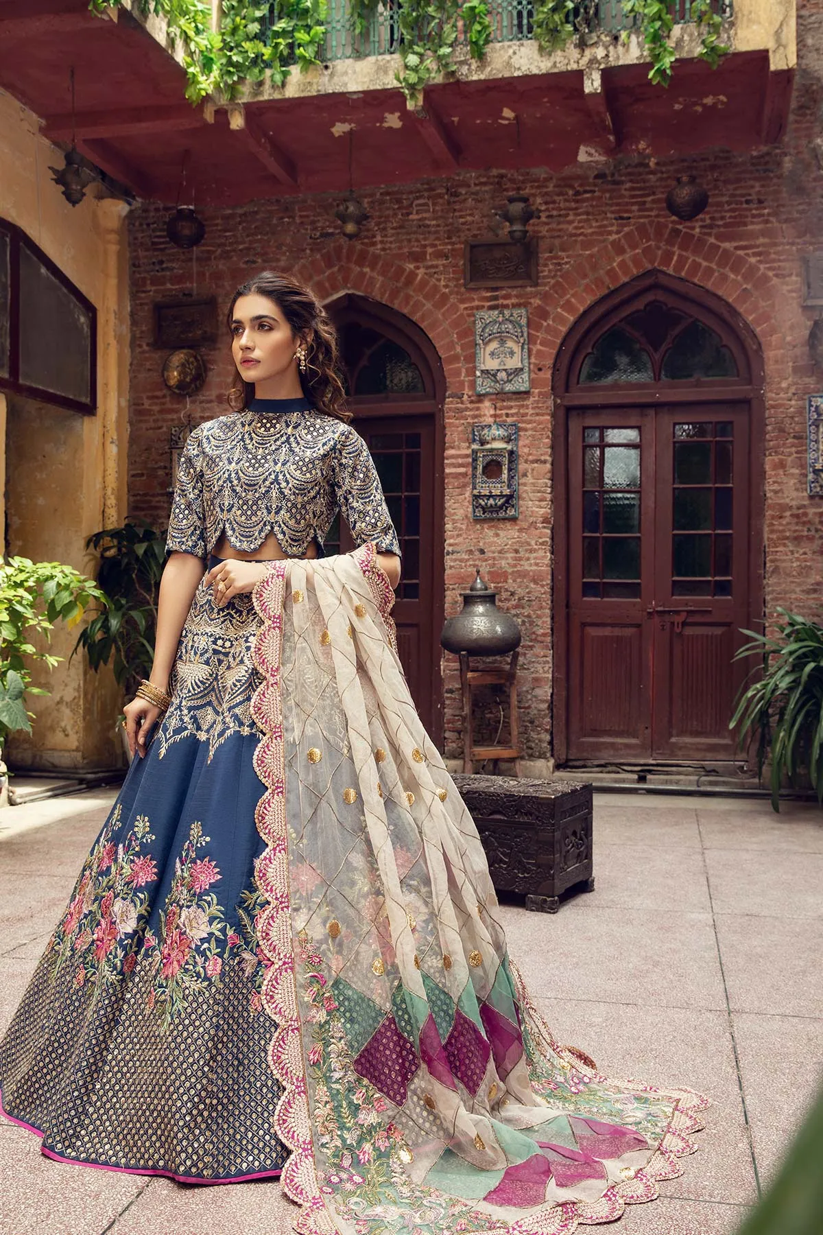 3 Pc Embroidered Silk Lehnga STM21-17