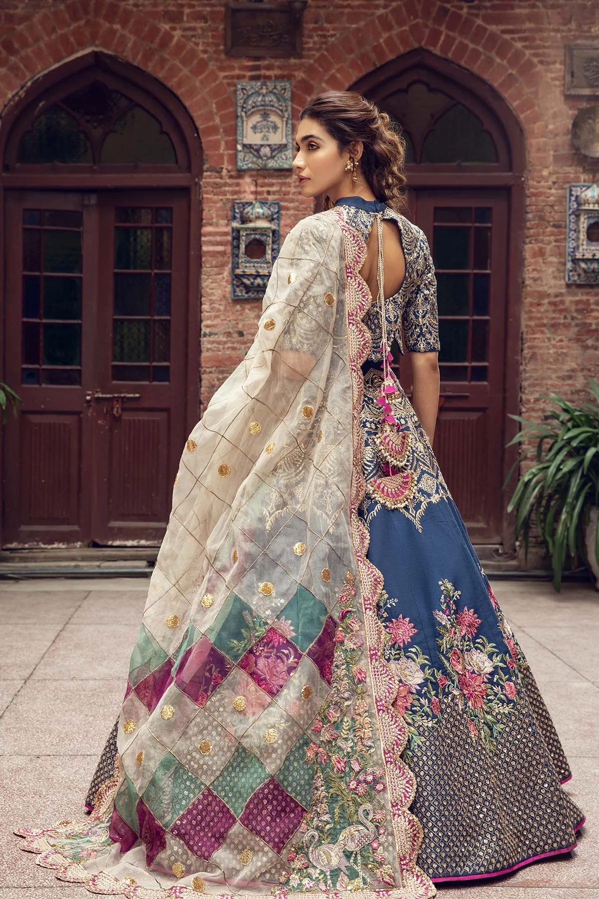 3 Pc Embroidered Silk Lehnga STM21-17