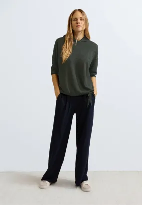 302721-Khaki Mesh Sleeve Hoody - Cecil