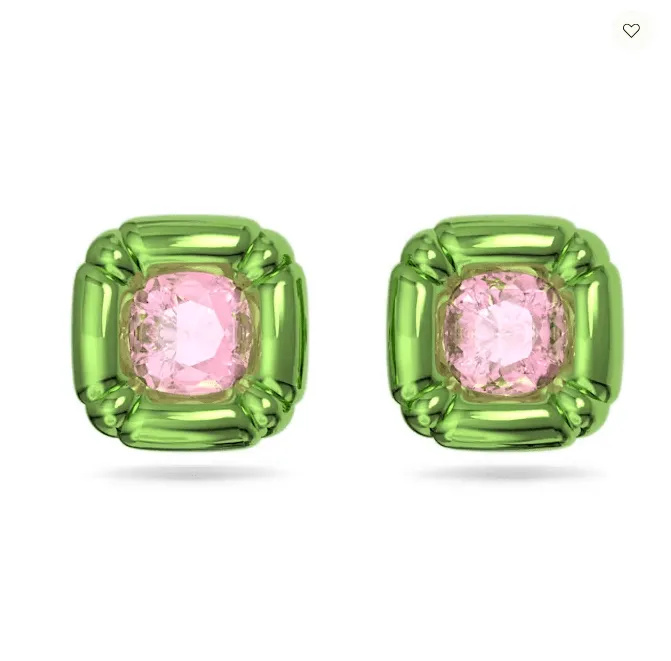 5600778 Dulcis stud earrings Cushion cut, Green 