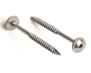8.0 X 220 TX40 FLANGED BUTTON TIMBER SCREW WITH CUTTING TIP A4 STAINLESS STEEL