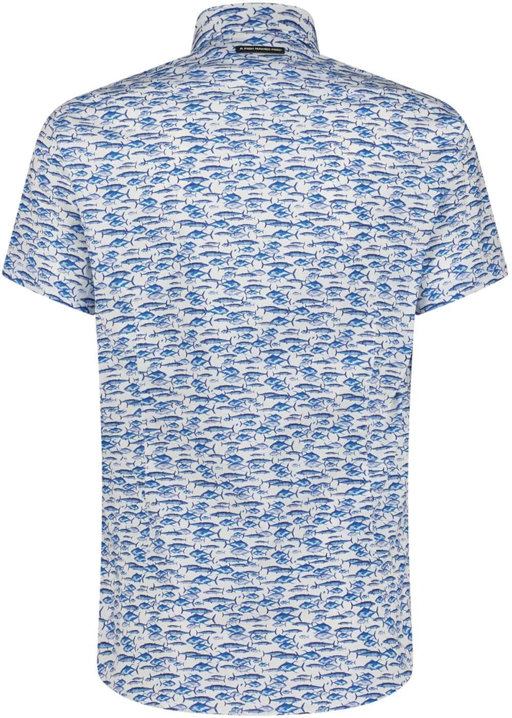 A Fish Named Fred Fishes Short Sleeve Shirt Jeans Blue