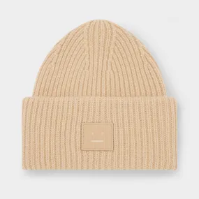 ACNE STUDIOS The Sustainable Edit Pansy Face Beanie Hat - Biscuit Beige