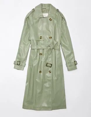 AE AE Vegan Leather Trench Coat