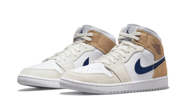 Air Jordan 1 Mid Tan Suede Navy