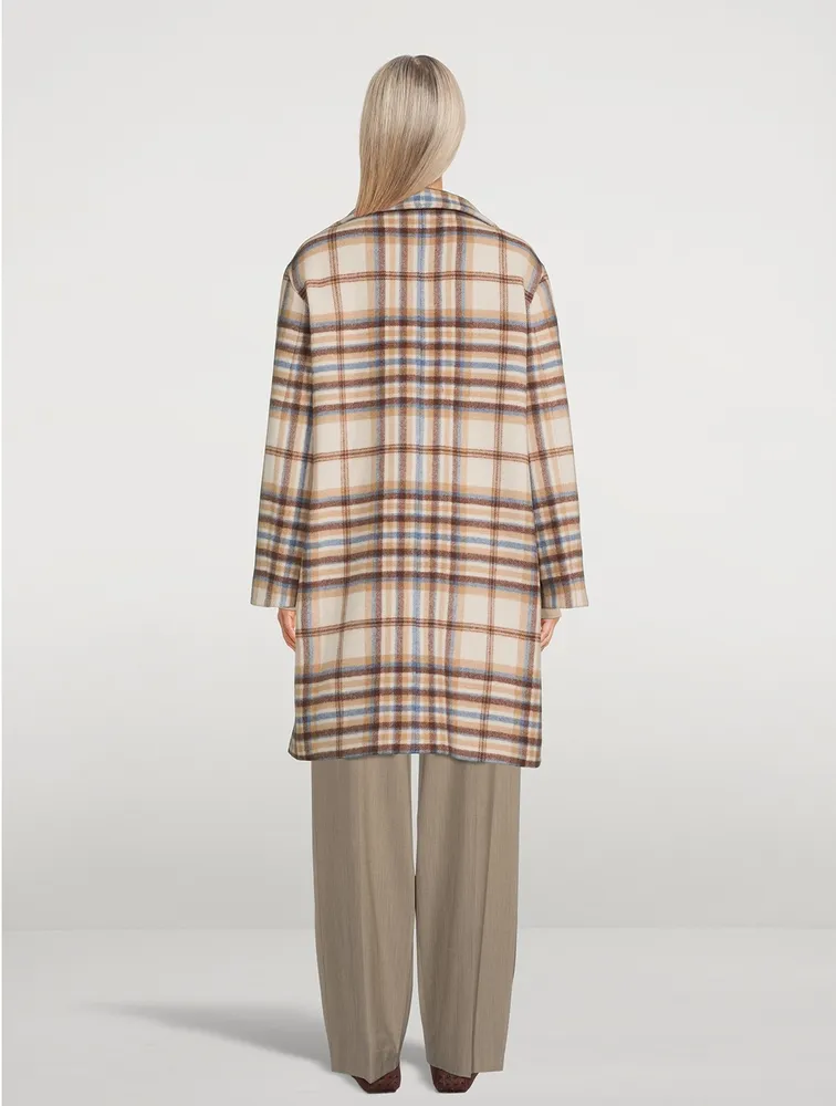 AKRIS PUNTO Cocoon Coat Plaid Print