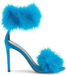 Alexandre Vauthier Veronica 105mm feather-detailing sandals Blue