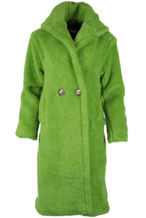 APPARIS HOODED FAUX SHEARLING COAT XSMALL