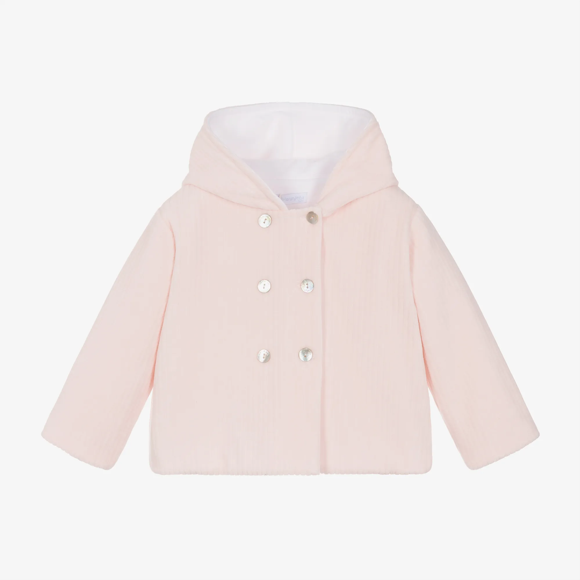 Baby Girls Pink Velour Pram Coat