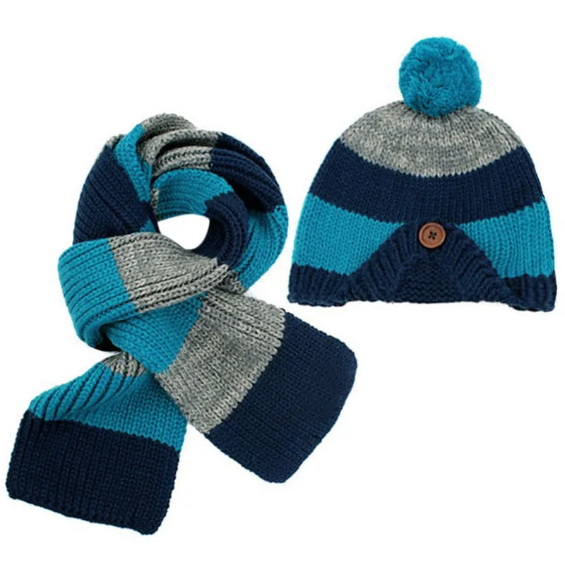 Baby Hat Hats Knitted Kids Caps Children Baby Boy Hat ans Scarf