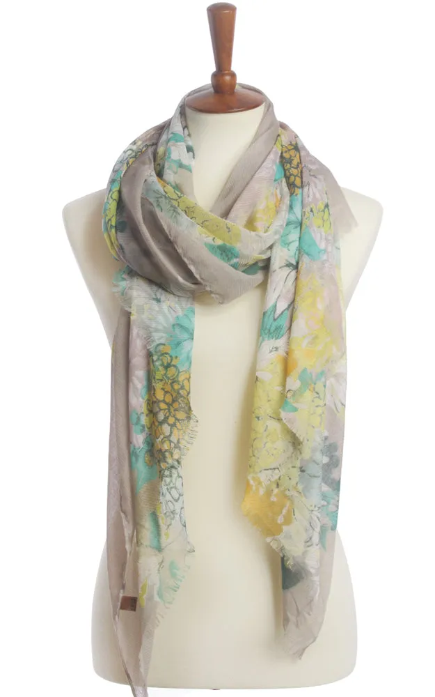 BASC4959 Floral Printed Oblong Scarf