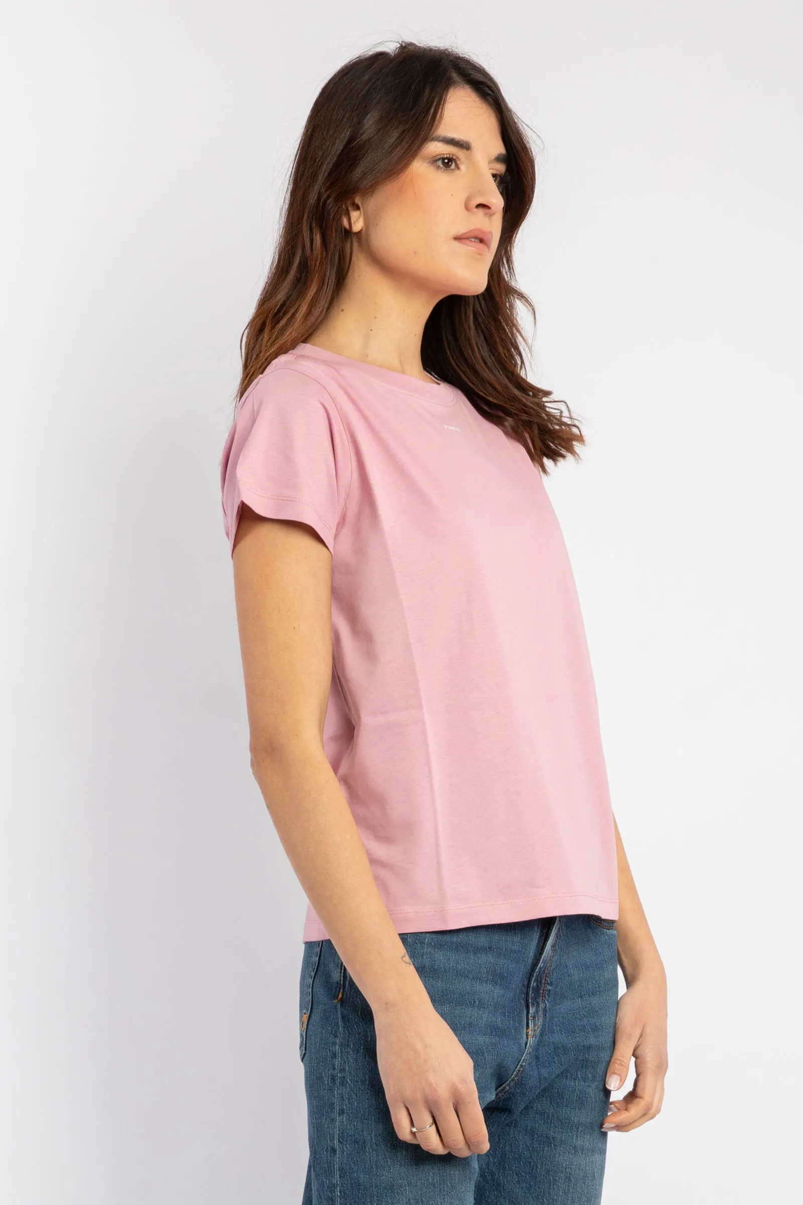 Basico T-shirt con Micro Logo Pinko