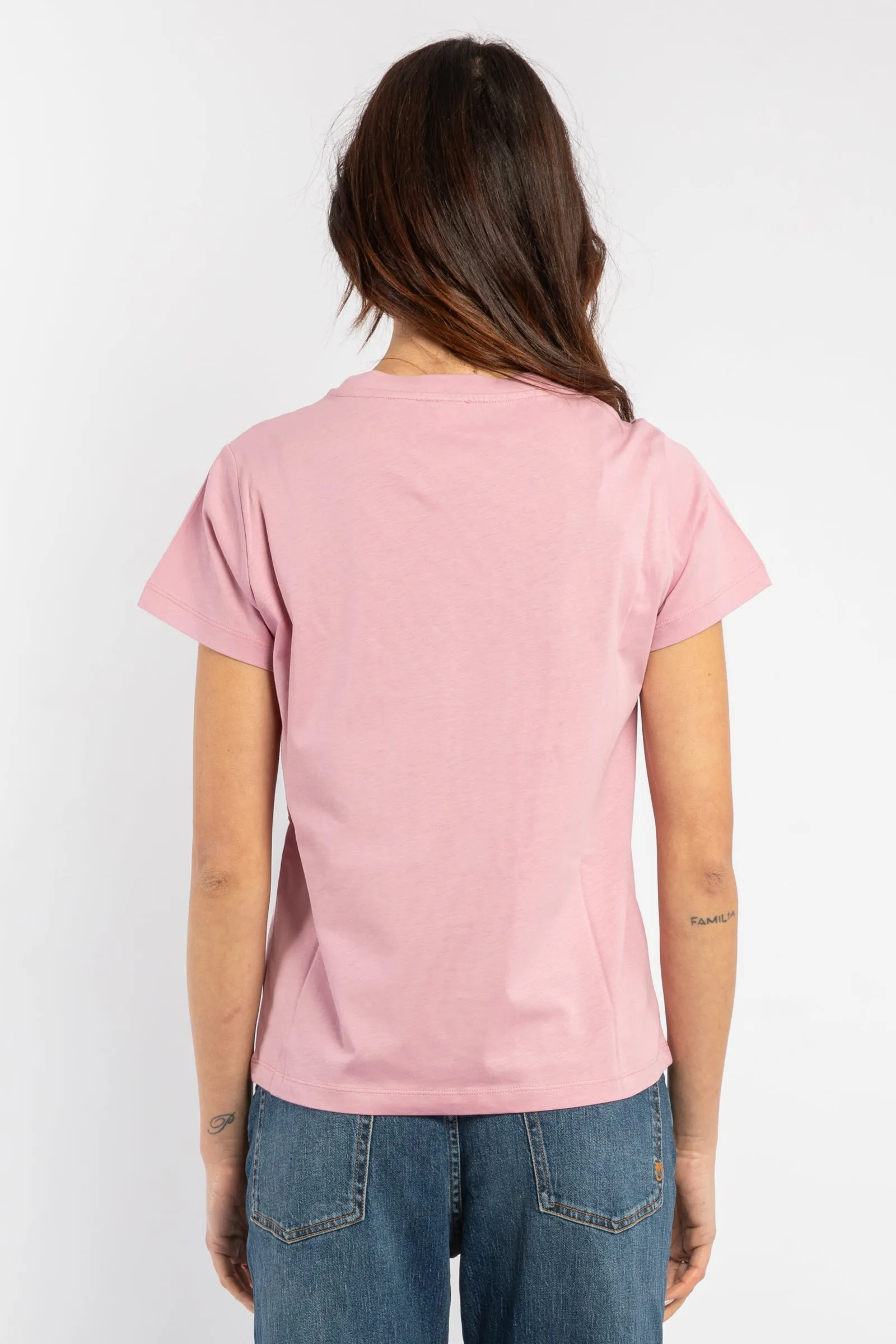 Basico T-shirt con Micro Logo Pinko