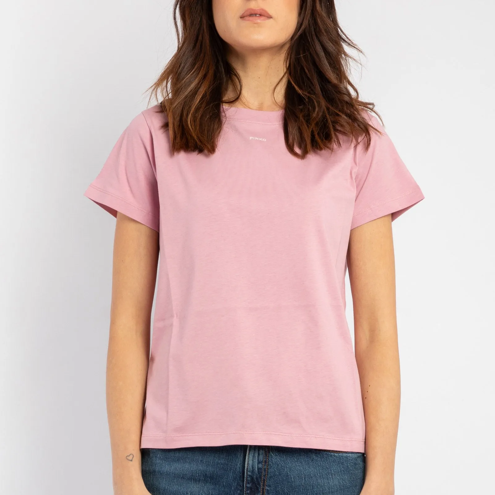 Basico T-shirt con Micro Logo Pinko