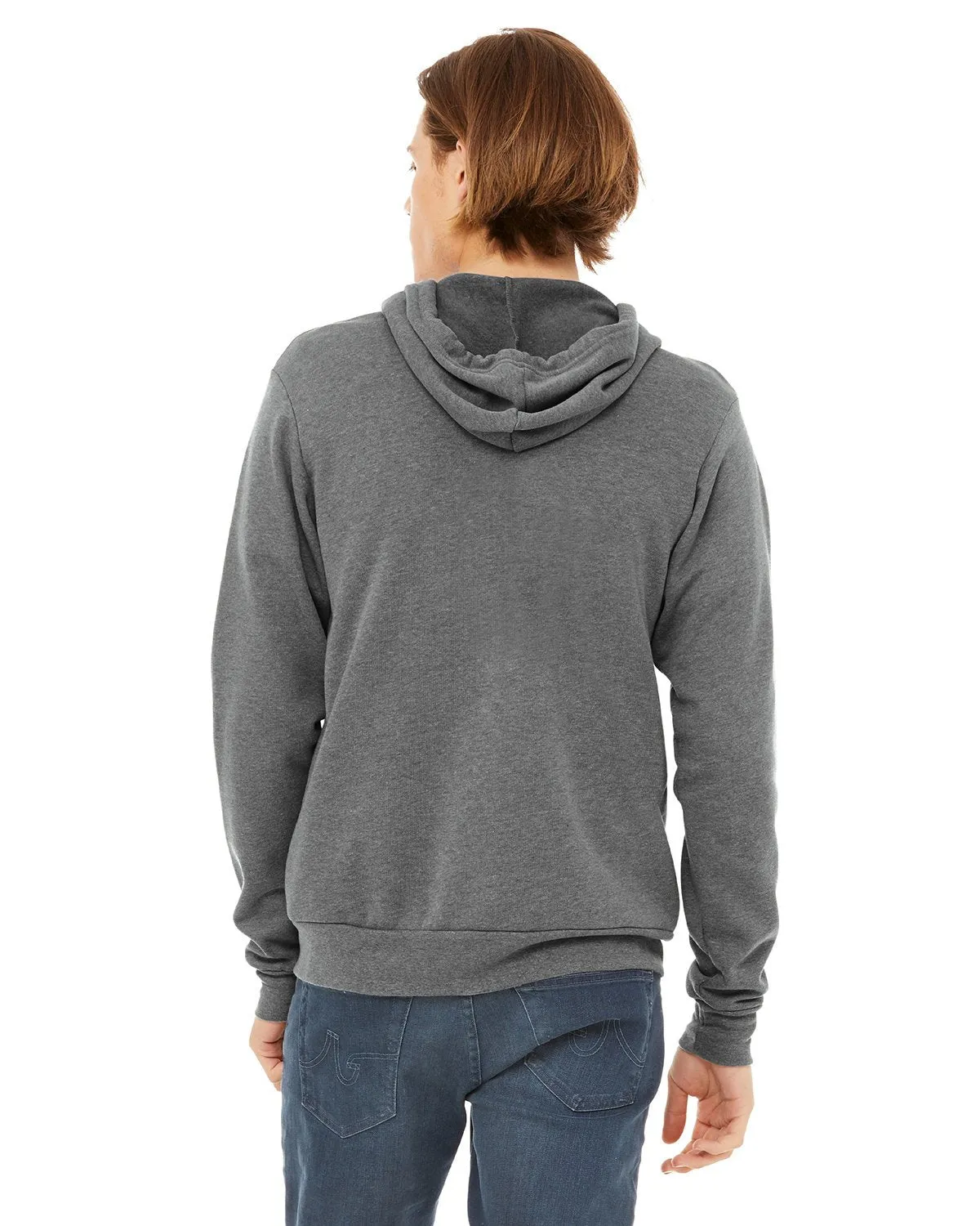 Bella + Canvas Unisex Poly-Cotton Fleece Full-Zip Hoodie 3739 Deep Heather