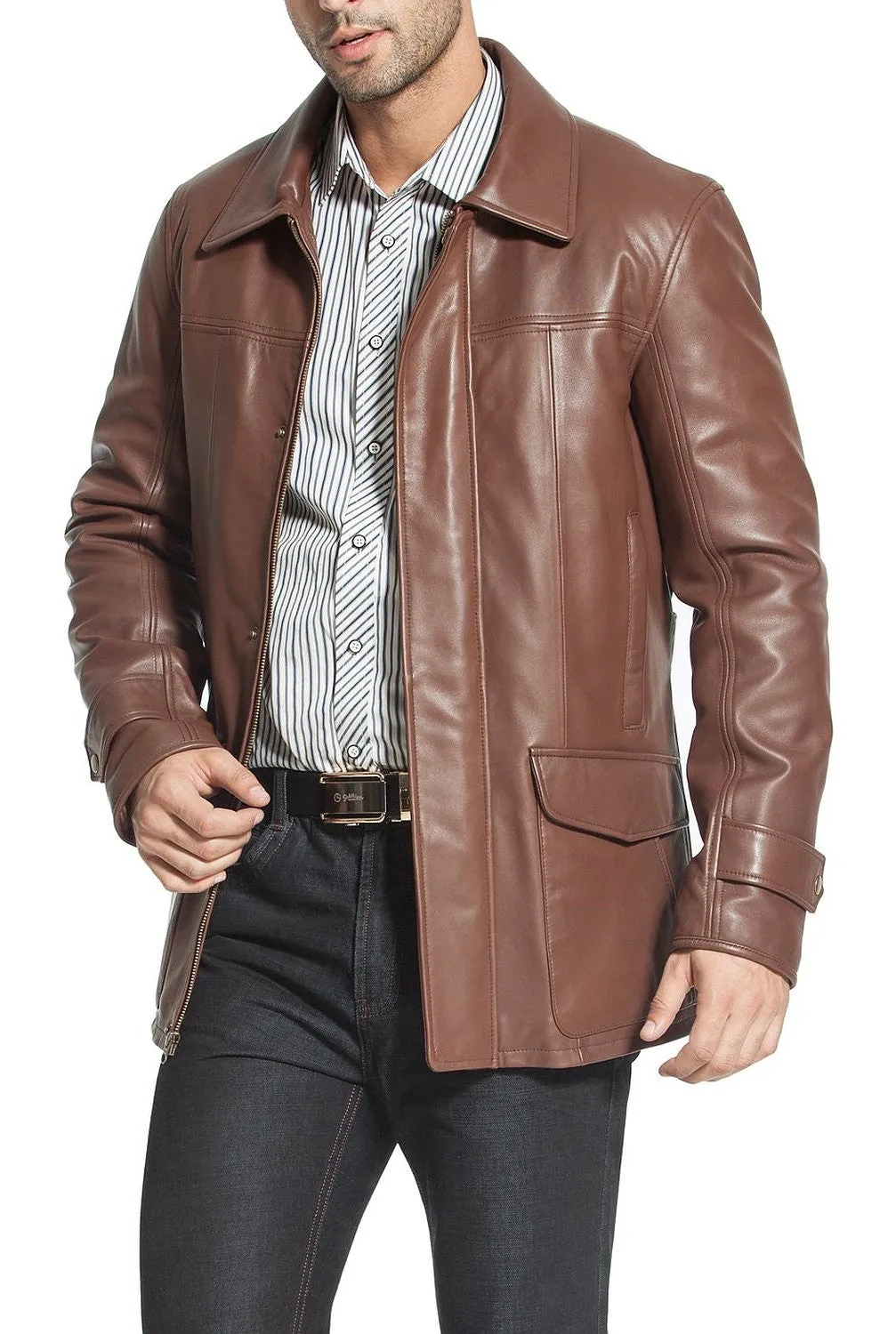 BGSD Men Hunter Lambskin Leather Coat