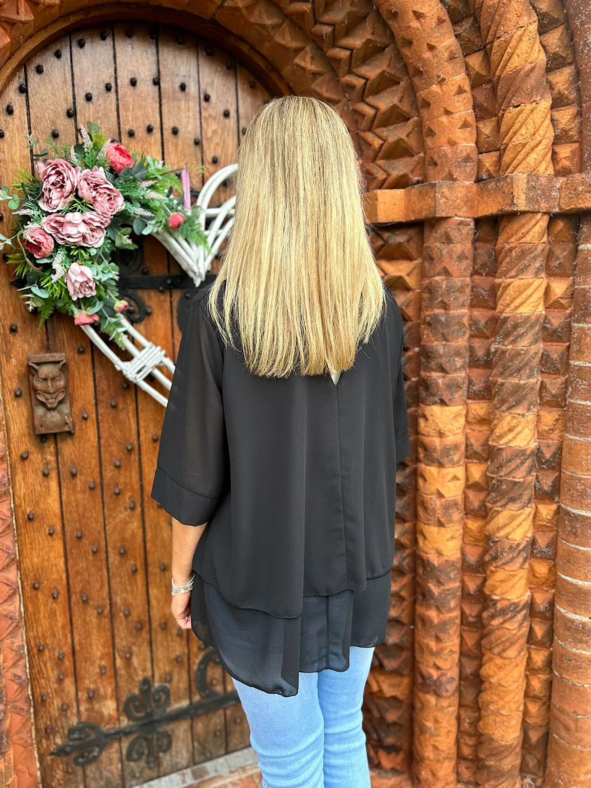 Black Back Detail Blouse Jackie