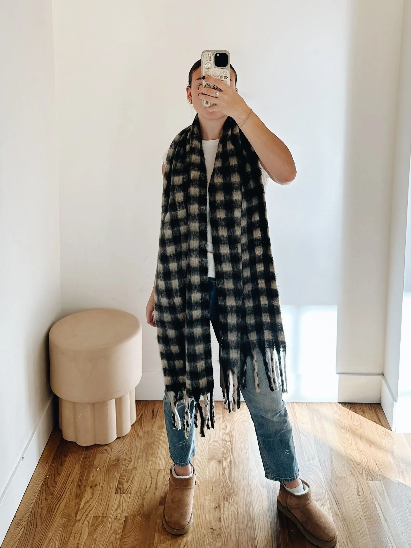 Black Gingham Scarf