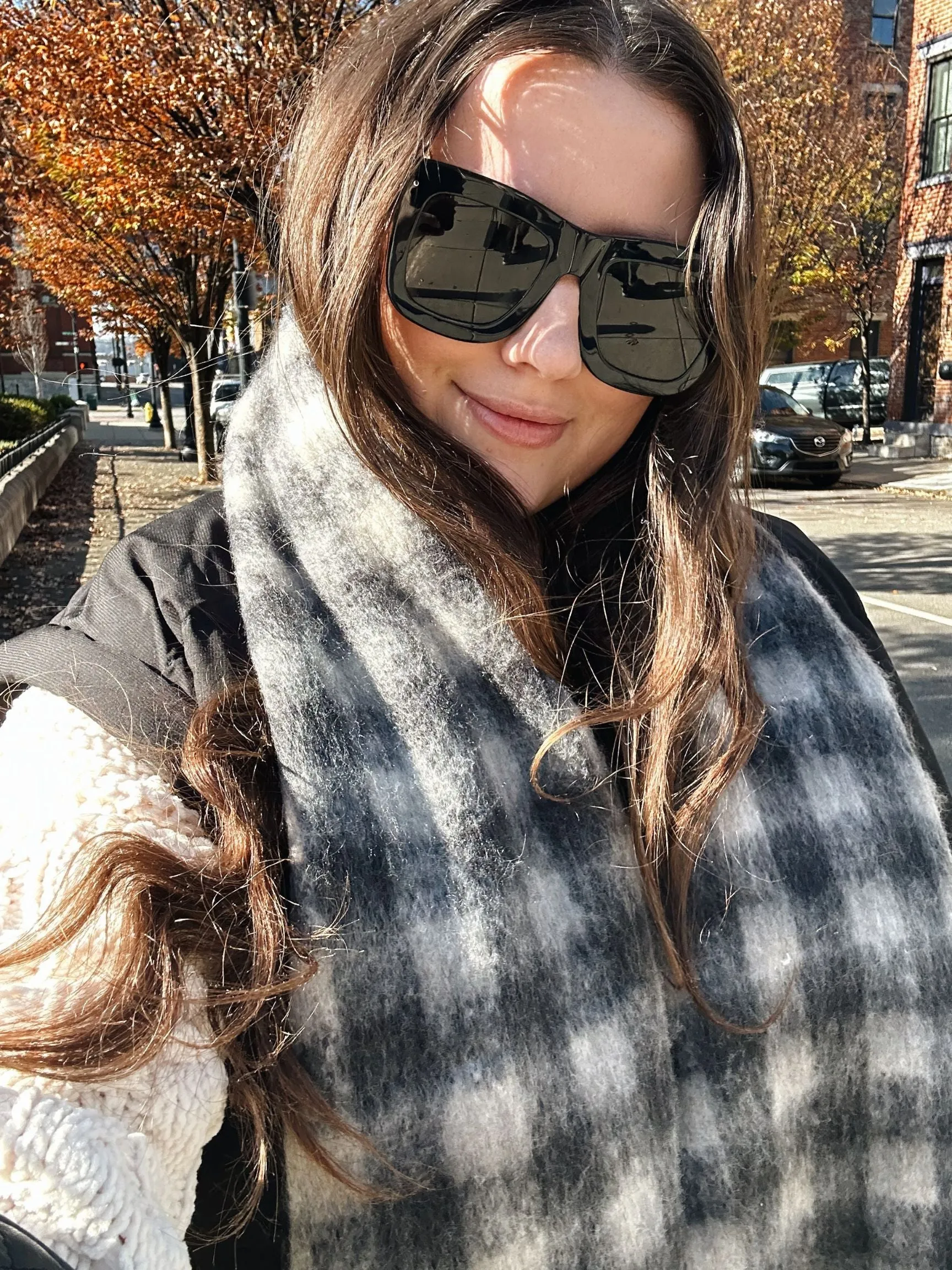 Black Gingham Scarf