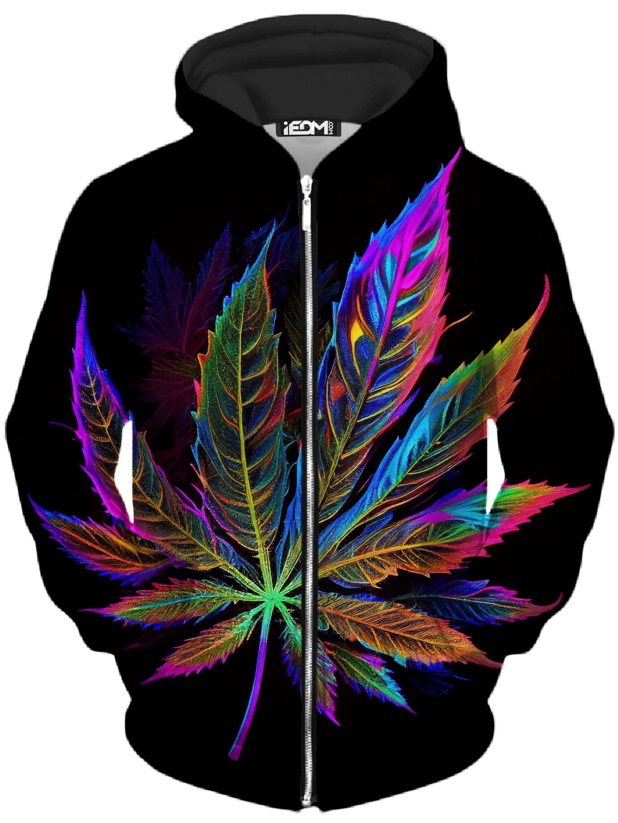 Blacklight Weed Zip-Up Hoodie and Leggings Combo