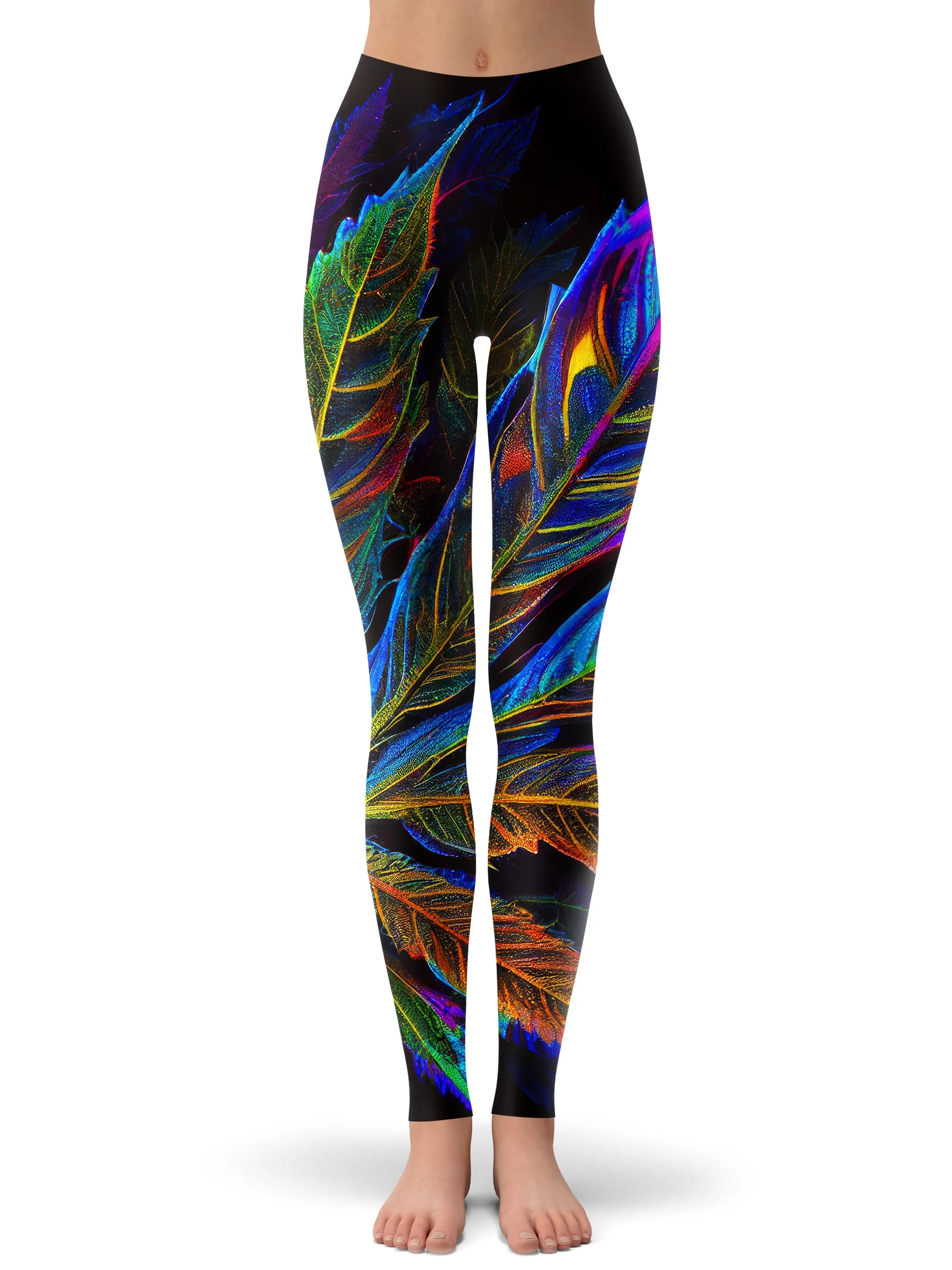 Blacklight Weed Zip-Up Hoodie and Leggings Combo