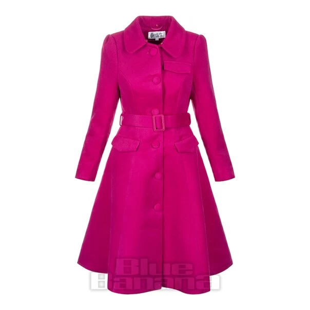 Bleeding Heart Fur Collar Coat (Pink)