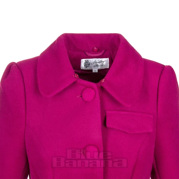 Bleeding Heart Fur Collar Coat (Pink)