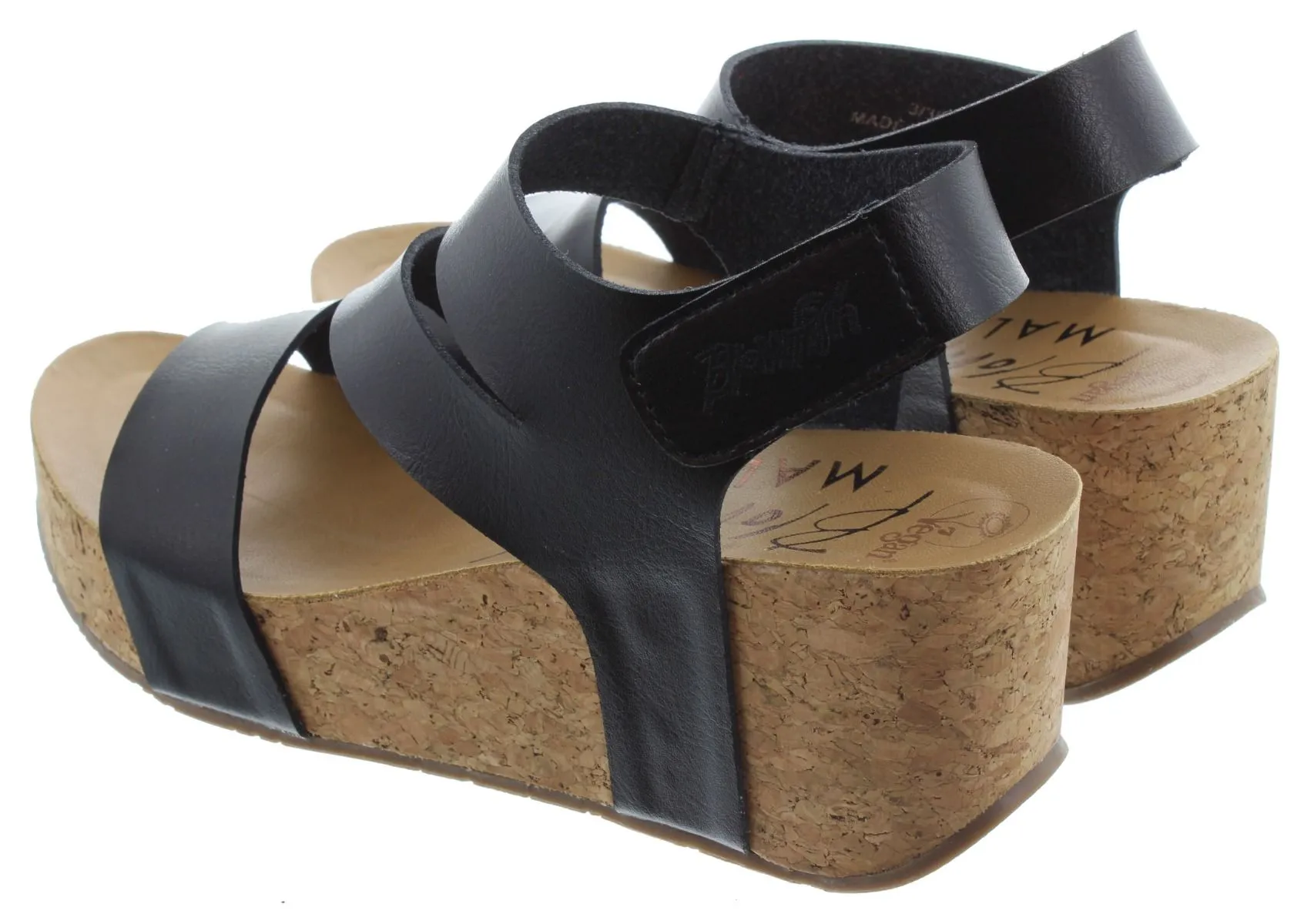 BLOWFISH Ladies Leelee Wedge Sandals In Black