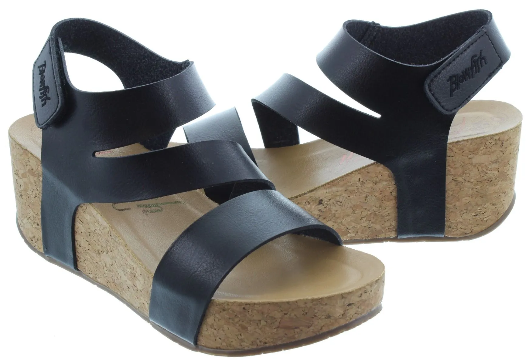 BLOWFISH Ladies Leelee Wedge Sandals In Black