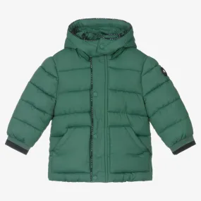 Boys Green Hooded Puffer Coat