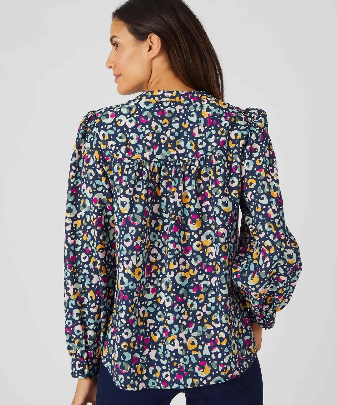 Bright Print Long Sleeve Blouse