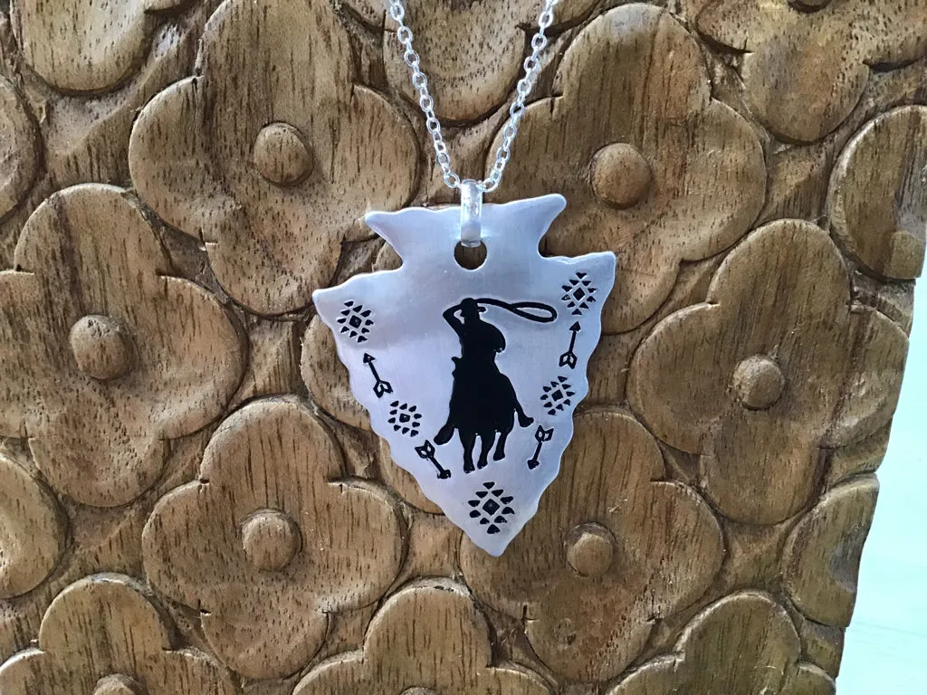 Calf Roper Arrowhead Necklace