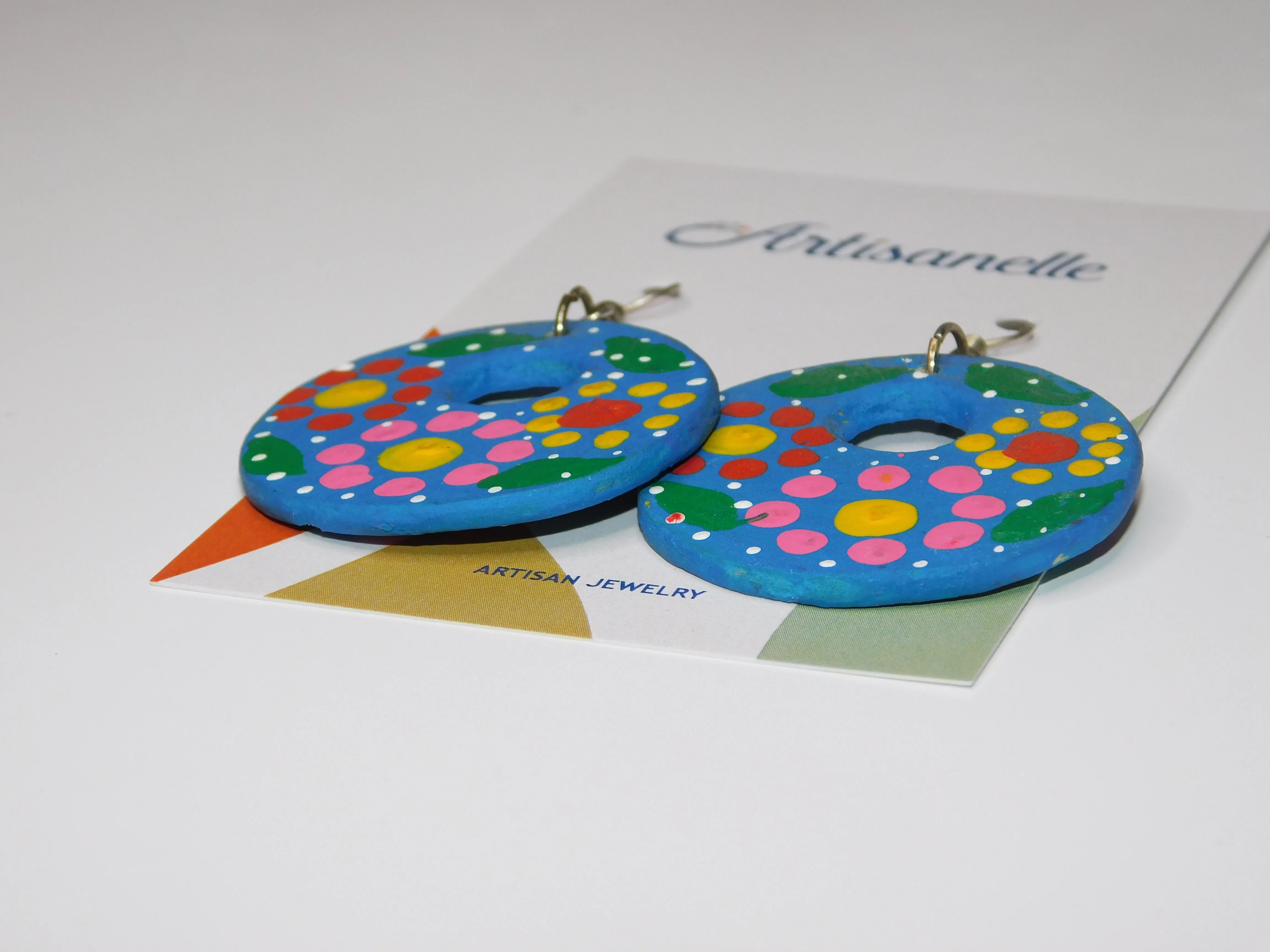 Circle Hand Painted Earrings