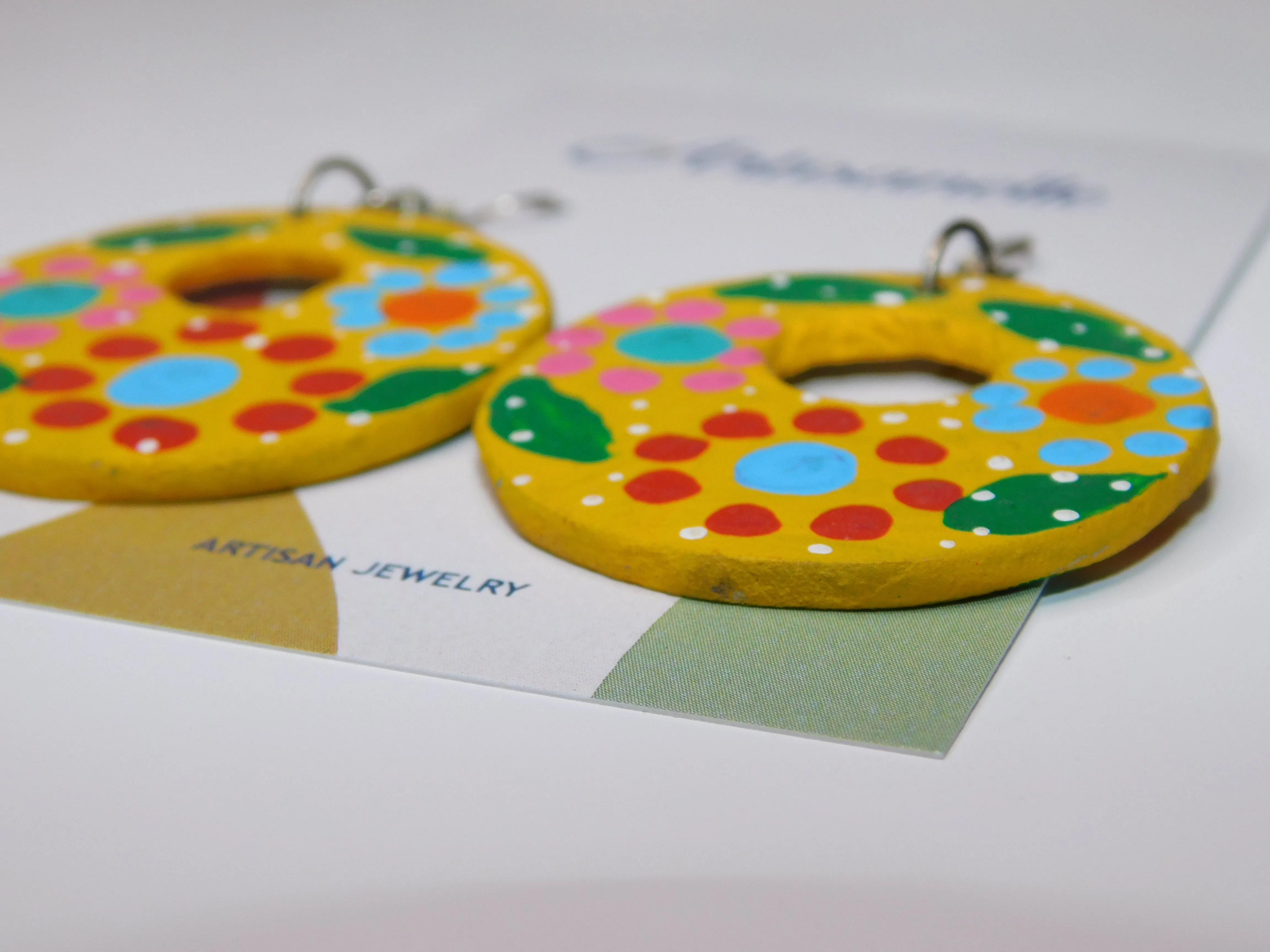 Circle Hand Painted Earrings