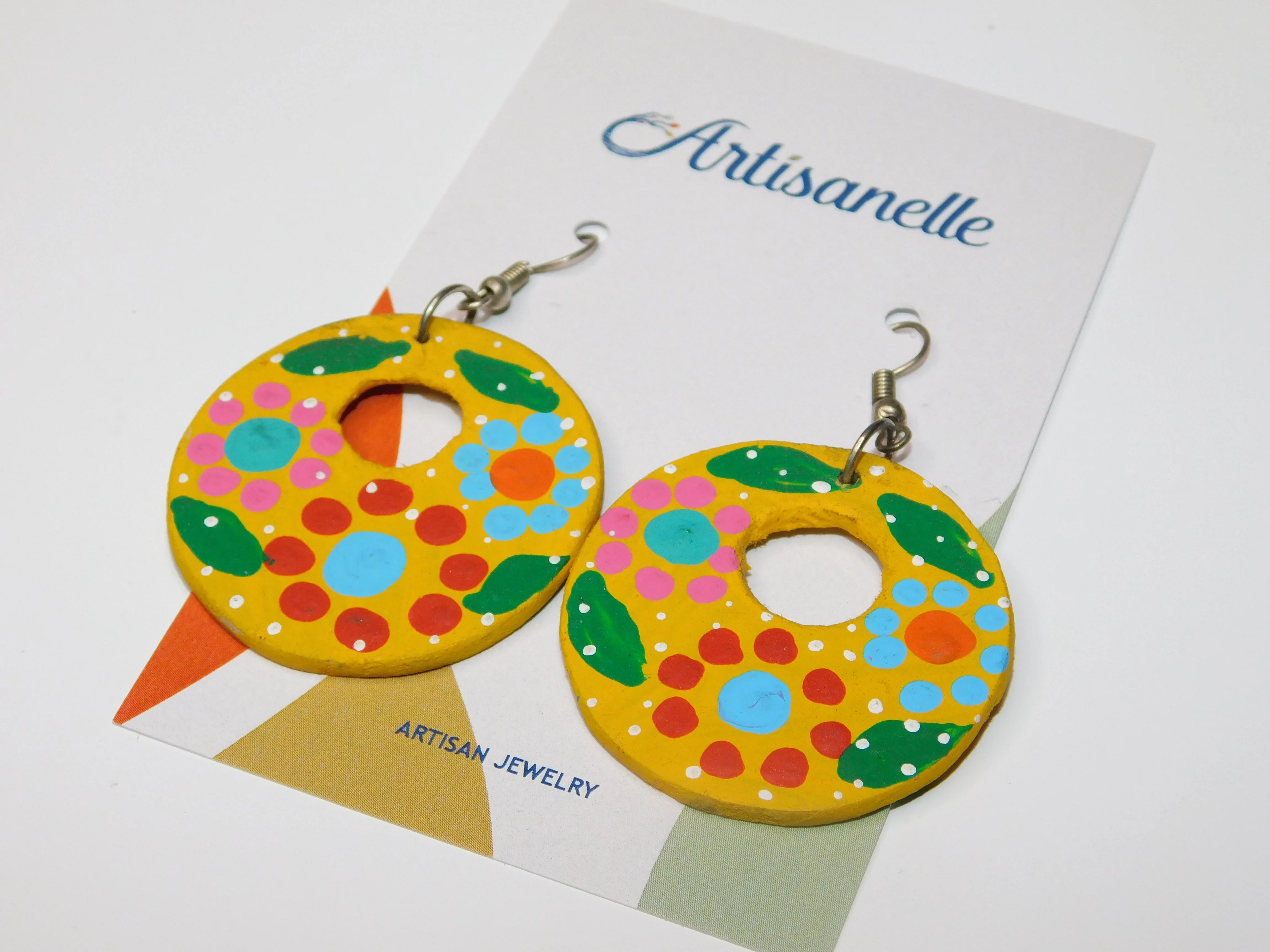 Circle Hand Painted Earrings