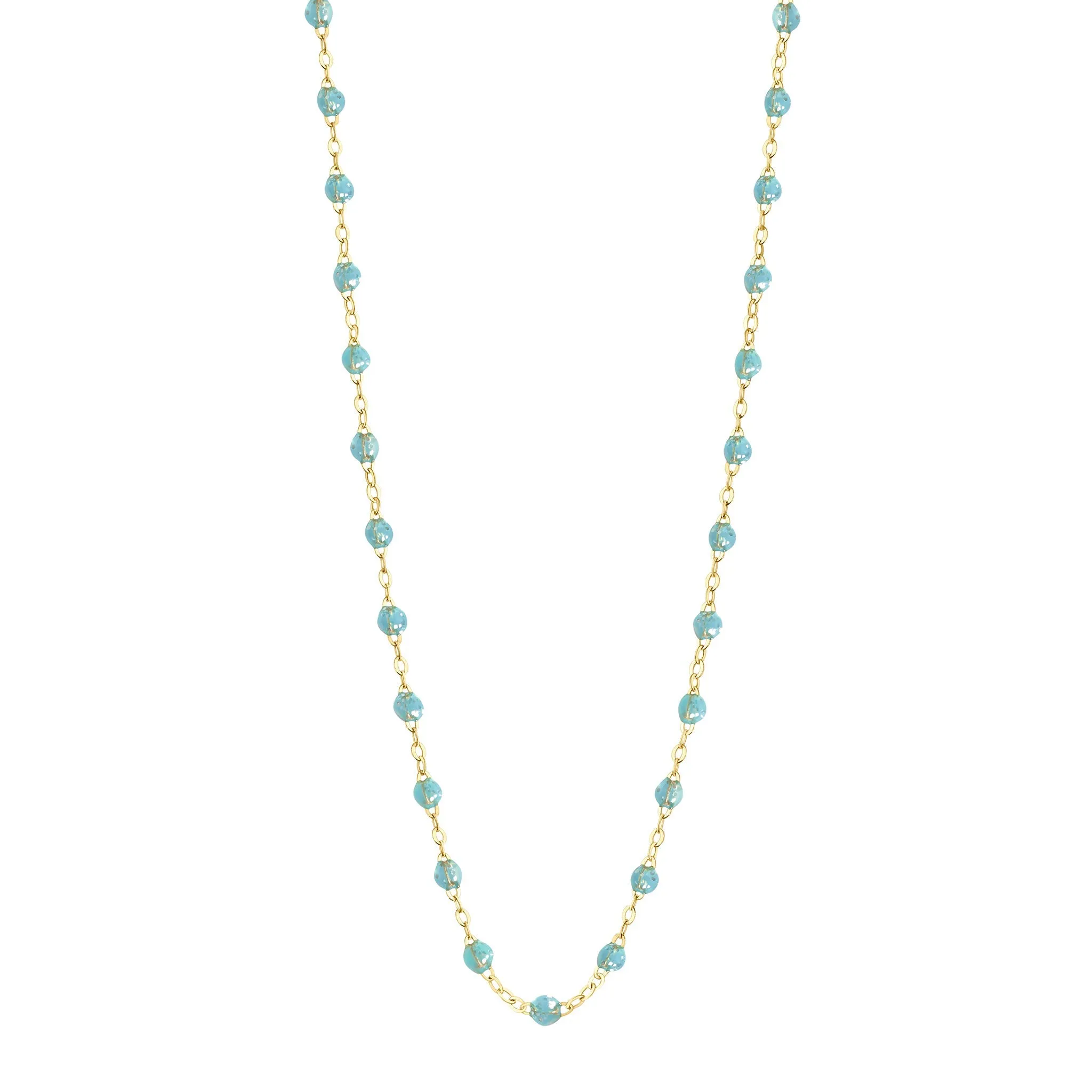 Classic Gigi Aqua necklace, Yellow Gold, 17.7