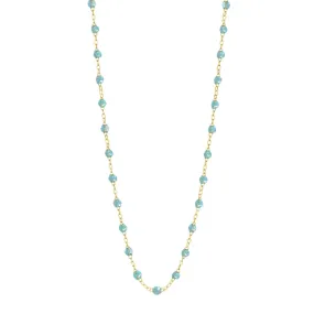 Classic Gigi Aqua necklace, Yellow Gold, 17.7