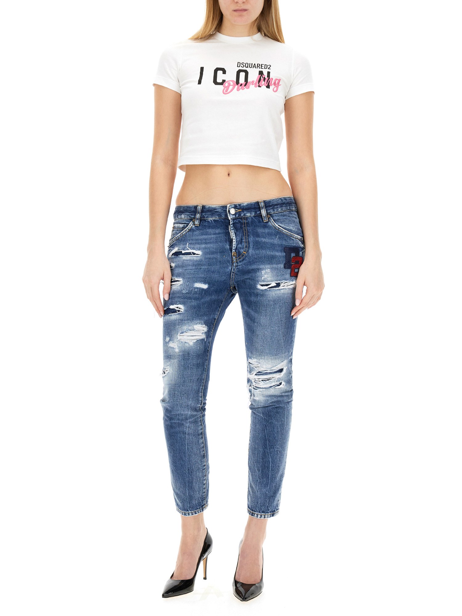 DSQUARED    COOL GIRL COTTON DENIM JEANS