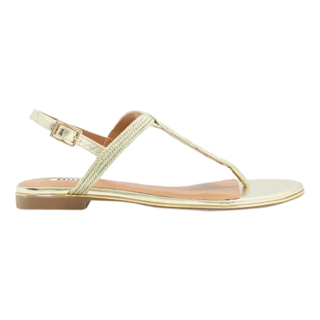 DUNE LONDON Logics Thong-Strap Flat Sandals - Metallic