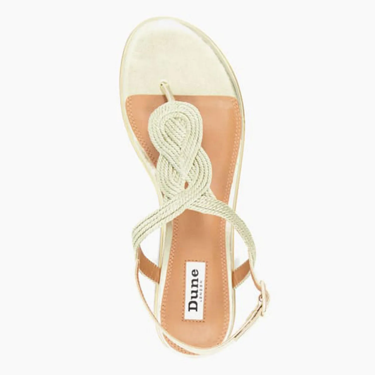 DUNE LONDON Logics Thong-Strap Flat Sandals - Metallic