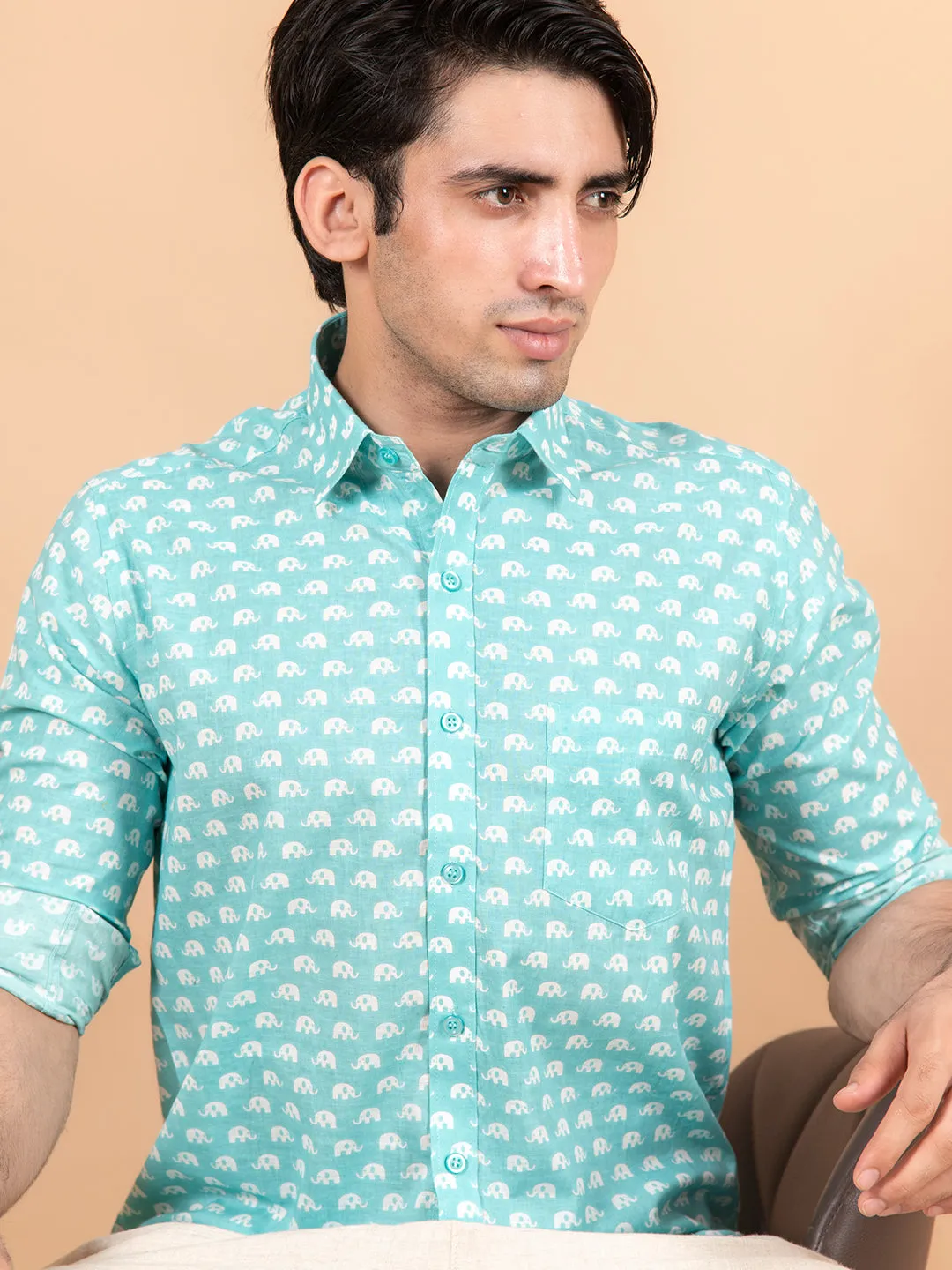 Elephant Print Full Sleeves Shirt