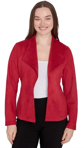 EMALINE JACKET *PLUS* CABERNET RED SOLID FAUX SUEDE