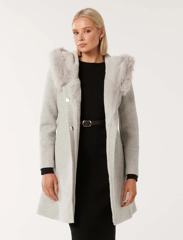 EverNew Josephine Faux Fur Lined Coat