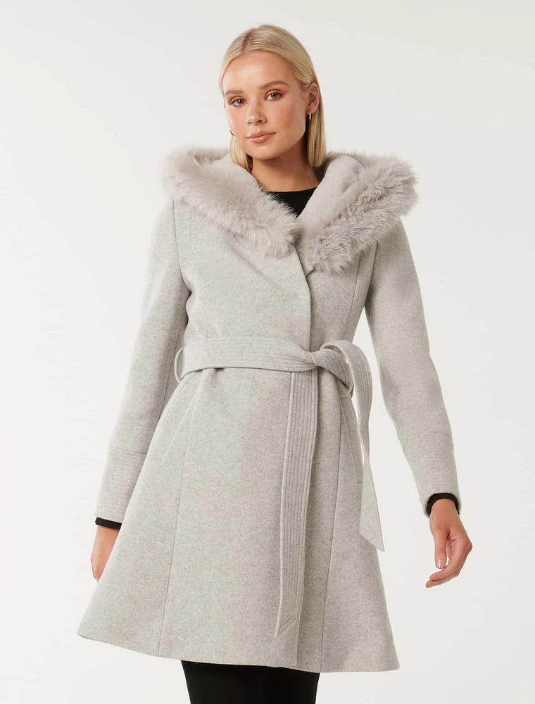 EverNew Josephine Faux Fur Lined Coat