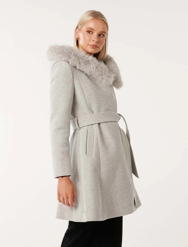 EverNew Josephine Faux Fur Lined Coat